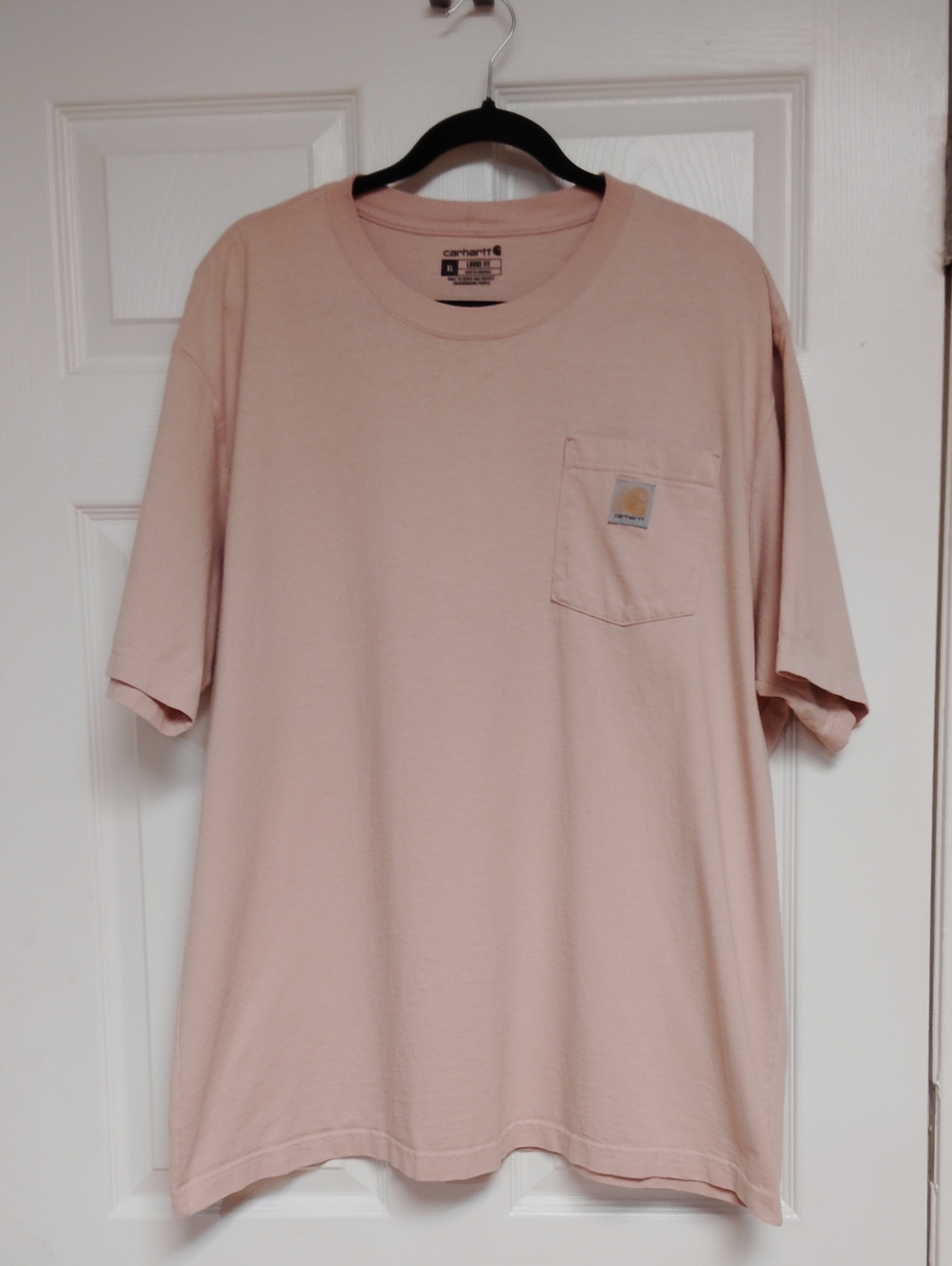 Carhartt Men’s Short-Sleeve Pocket Tee in Pale Pink